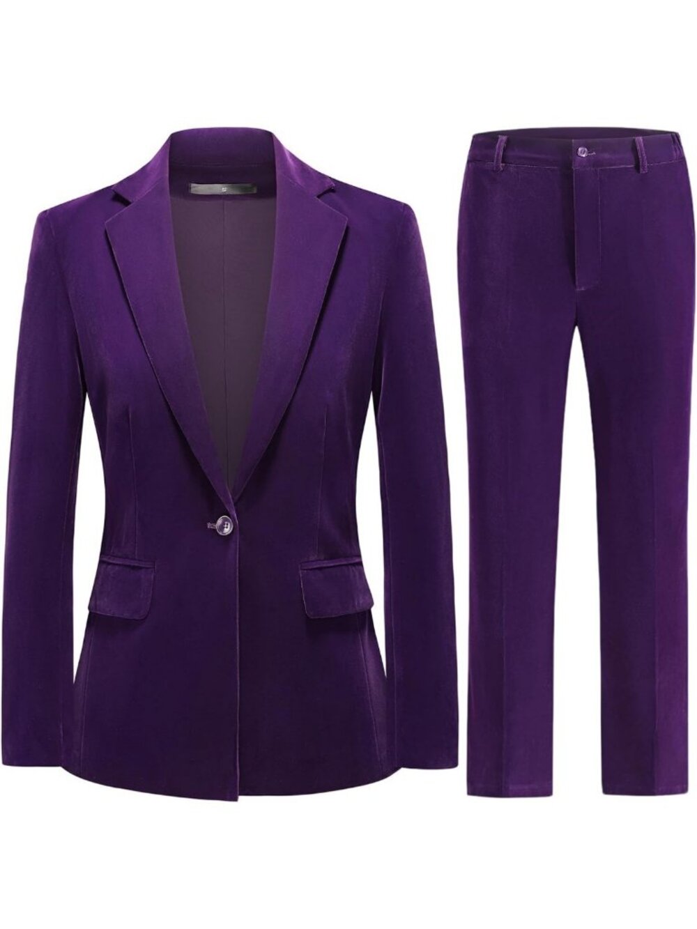 Chic Velvet 2-Piece Suit Set for Women - Blazer & Pants for Party & Events